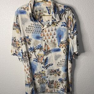 Batik Bay- Multicolor Tropical Print Men's button down Shirt- Size XXL
